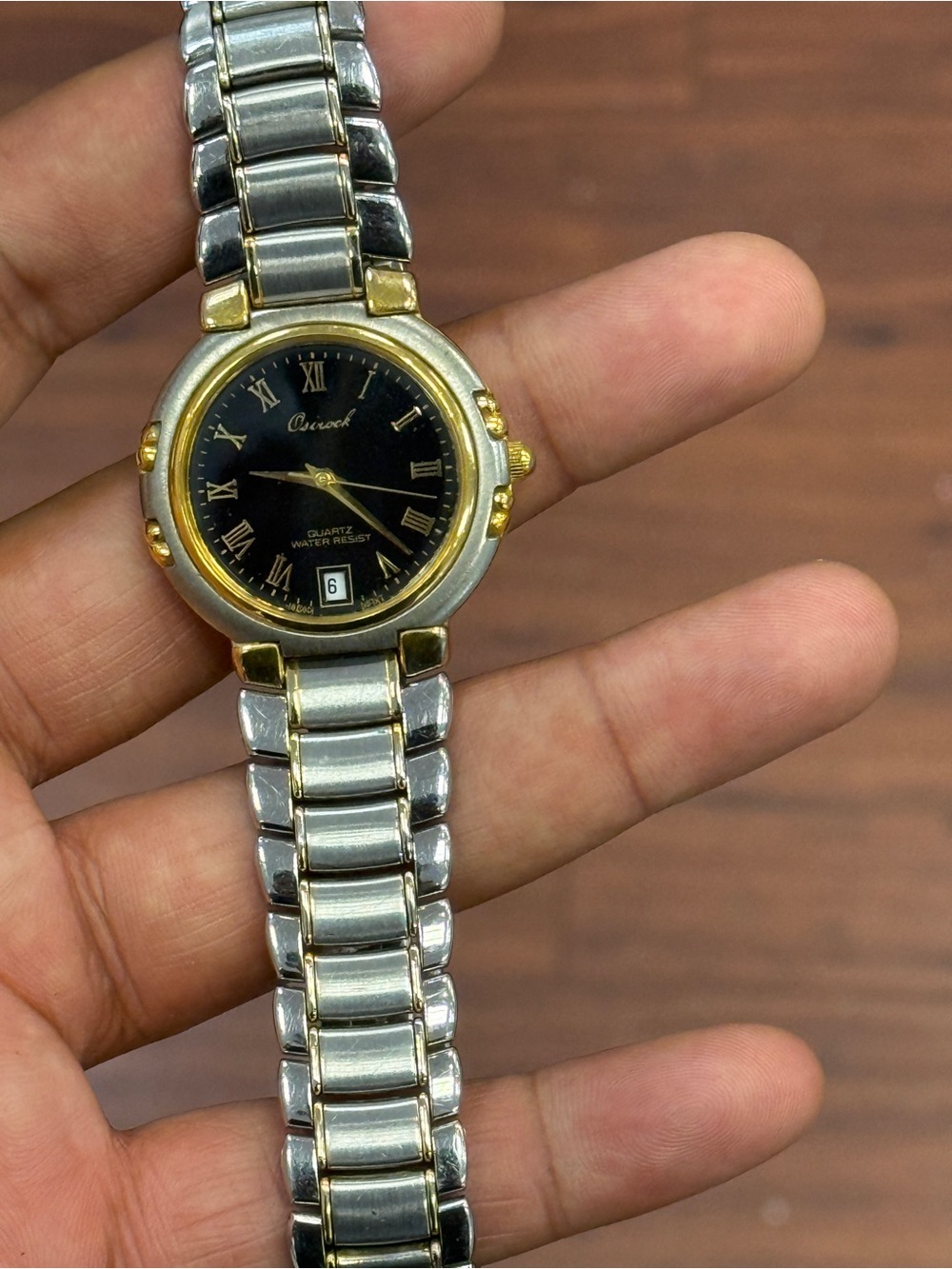 OSIROCK vintage classic two tone date Watch Mens